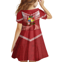 Tonga Darts Family Matching Tank Maxi Dress and Hawaiian Shirt Tongan Ngatu Pattern LT14 - Polynesian Pride