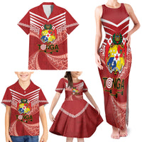 Tonga Darts Family Matching Tank Maxi Dress and Hawaiian Shirt Tongan Ngatu Pattern LT14 - Polynesian Pride
