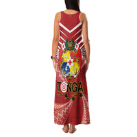 Tonga Darts Family Matching Tank Maxi Dress and Hawaiian Shirt Tongan Ngatu Pattern LT14 - Polynesian Pride