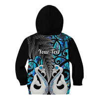 Personalised New Zealand Kid Hoodie Te Manaia Mangopare Maori And Fern Blue Style LT14 - Polynesian Pride