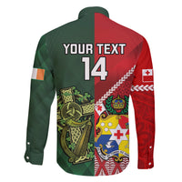 Custom Tonga And Ireland Rugby Family Matching Summer Maxi Dress and Hawaiian Shirt Ikale Tahi With Shamrocks LT14 - Polynesian Pride