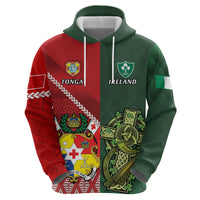 Custom Samoa And Ireland Rugby Zip Hoodie Ikale Tahi With Shamrocks