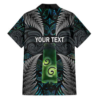 Personalised New Zealand Toki Family Matching Off Shoulder Maxi Dress and Hawaiian Shirt Silver Fern Mix Aotearoa Maori Pattern LT14 - Polynesian Pride