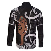 New Zealand Maripi Family Matching Off Shoulder Maxi Dress and Hawaiian Shirt Silver Fern Mix Aotearoa Maori Pattern LT14 - Polynesian Pride