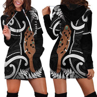 New Zealand Maripi Hoodie Dress Silver Fern Mix Aotearoa Maori Pattern LT14 - Polynesian Pride