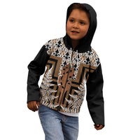 New Zealand Kid Hoodie Maori Maripi Knife With Poutama Art LT14 - Polynesian Pride