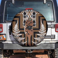 New Zealand Spare Tire Cover Maori Maripi Knife With Poutama Art LT14 Brown - Polynesian Pride