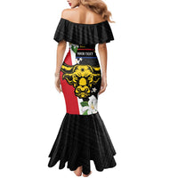 Personalised Philippines Carabao Family Matching Mermaid Dress and Hawaiian Shirt Filipino Sun Mix Sampaguita Flower LT14 - Polynesian Pride