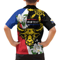 Personalised Philippines Carabao Family Matching Off Shoulder Maxi Dress and Hawaiian Shirt Filipino Sun Mix Sampaguita Flower LT14 - Polynesian Pride