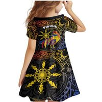 Philippines Sarimanok Family Matching Mermaid Dress and Hawaiian Shirt Papanok Legendary Bird Okir Polynesian Pattern