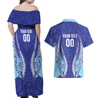 Northland 2026 Rugby Custom Couples Matching Off Shoulder Maxi Dress and Hawaiian Shirt NZ Maori Silver Fern LT14 - Polynesian Pride