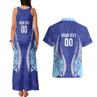Northland 2026 Rugby Custom Couples Matching Tank Maxi Dress and Hawaiian Shirt NZ Maori Silver Fern LT14 - Polynesian Pride
