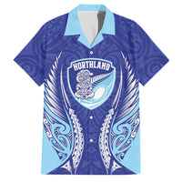 Northland 2026 Rugby Custom Family Matching Tank Maxi Dress and Hawaiian Shirt NZ Maori Silver Fern LT14 Dad's Shirt - Short Sleeve Blue - Polynesian Pride