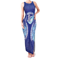 Northland 2026 Rugby Custom Family Matching Tank Maxi Dress and Hawaiian Shirt NZ Maori Silver Fern LT14 Mom's Dress Blue - Polynesian Pride