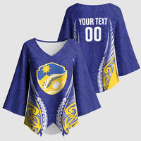 Otago 2026 Rugby Custom Kimono Sleeve Blouse NZ Maori Silver Fern