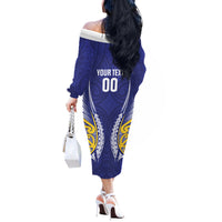 Otago 2026 Rugby Custom Off The Shoulder Long Sleeve Dress NZ Maori Silver Fern