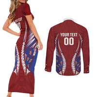 Southland 2026 Rugby Custom Couples Matching Short Sleeve Bodycon Dress and Long Sleeve Button Shirt NZ Maori Silver Fern LT14 - Polynesian Pride