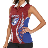 Southland 2026 Rugby Custom Women Sleeveless Polo Shirt NZ Maori Silver Fern LT14 - Polynesian Pride