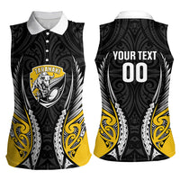 Taranaki 2026 Rugby Custom Women Sleeveless Polo Shirt NZ Maori Silver Fern