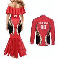 Waikato 2026 Rugby Custom Couples Matching Mermaid Dress and Long Sleeve Button Shirt NZ Maori Silver Fern LT14 - Polynesian Pride