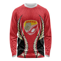 Waikato 2026 Rugby Custom Long Sleeve Shirt NZ Maori Silver Fern