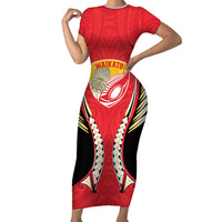 Waikato 2026 Rugby Custom Short Sleeve Bodycon Dress NZ Maori Silver Fern
