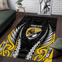 Wellington 2026 Rugby Custom Area Rug NZ Maori Silver Fern