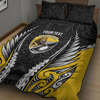 Wellington 2026 Rugby Custom Quilt Bed Set NZ Maori Silver Fern