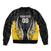 Wellington 2026 Rugby Custom Sleeve Zip Bomber Jacket NZ Maori Silver Fern
