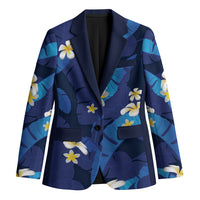 Teal Purple Banana Leaf Hawaii Blazer Lau Maia Plumeria Tropical Summer Vibes LT14 Unisex Teal Purple - Polynesian Pride