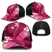 Pink Banana Leaf Hawaii Baseball Net Cap Lau Maia Plumeria Tropical Summer Vibes LT14 - Polynesian Pride