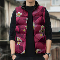 Pink Banana Leaf Hawaii Sleeveless Puffer Jacket Lau Maia Plumeria Tropical Summer Vibes LT14 - Polynesian Pride