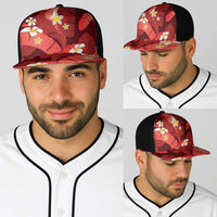 Red Banana Leaf Hawaii Baseball Net Cap Lau Maia Plumeria Tropical Summer Vibes LT14 - Polynesian Pride