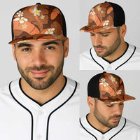 Orange Banana Leaf Hawaii Baseball Net Cap Lau Maia Plumeria Tropical Summer Vibes LT14 - Polynesian Pride