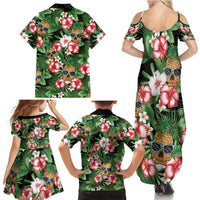 Pineapple Skull Aloha Hawaii Family Matching Summer Maxi Dress and Hawaiian Shirt Summer Vibes Tropical Seamless Pattern LT14 - Polynesian Pride
