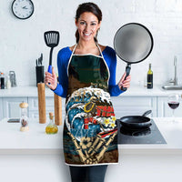 Aloha Hawaii Surfing Skull Apron Shaka Skeleton Ride The Waves - Polynesian Pride