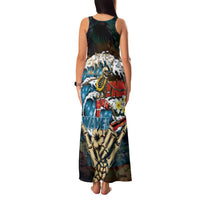 Aloha Hawaii Surfing Skull Family Matching Tank Maxi Dress and Hawaiian Shirt Shaka Skeleton Ride The Waves LT14 - Polynesian Pride