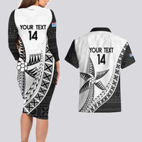 Custom Fiji Rugby Couples Matching Long Sleeve Bodycon Dress and Hawaiian Shirt Go Champions Fijian Tapa Cloth LT14 - Polynesian Pride