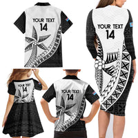 Custom Fiji Rugby Family Matching Long Sleeve Bodycon Dress and Hawaiian Shirt Go Champions Fijian Tapa Cloth LT14 - Polynesian Pride