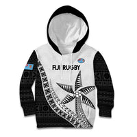 Custom Fiji Rugby Kid Hoodie Go Champions Fijian Tapa Cloth LT14 Hoodie White - Polynesian Pride