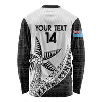 Custom Fiji Rugby Long Sleeve Shirt Go Champions Fijian Tapa Cloth LT14 - Polynesian Pride