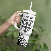 Custom Fiji Rugby Tumbler With Handle Go Champions Fijian Tapa Cloth LT14 - Polynesian Pride