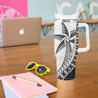 Custom Fiji Rugby Tumbler With Handle Go Champions Fijian Tapa Cloth LT14 - Polynesian Pride