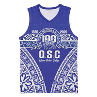 Personalised Queen Salote College Basketball Jersey Kolisi Fefine 100th Anniversary Kupesi Blue LT14 Unisex Blue - Polynesian Pride