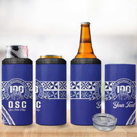 Personalised Queen Salote College 4 in 1 Can Cooler Tumbler Kolisi Fefine 100th Anniversary Kupesi Blue LT14 - Polynesian Pride
