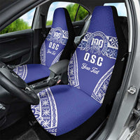 Personalised Queen Salote College Car Seat Cover Kolisi Fefine 100th Anniversary Kupesi Blue LT14 - Polynesian Pride