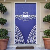 Personalised Queen Salote College Door Cover Kolisi Fefine 100th Anniversary Kupesi Blue LT14 Blue - Polynesian Pride