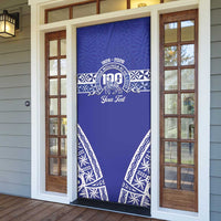 Personalised Queen Salote College Door Cover Kolisi Fefine 100th Anniversary Kupesi Blue LT14 - Polynesian Pride