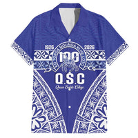 Personalised Queen Salote College Family Matching Summer Maxi Dress and Hawaiian Shirt Kolisi Fefine 100th Anniversary Kupesi Blue LT14 Dad's Shirt - Short Sleeve Blue - Polynesian Pride