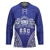Personalised Queen Salote College Hockey Jersey Kolisi Fefine 100th Anniversary Kupesi Blue LT14 Unisex Blue - Polynesian Pride
